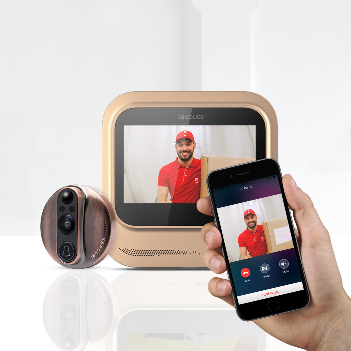 VEIU campanello della porta intelligente camera abile sensore di movimento schermo video chiamata citofono app